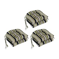 Blazing Needles 16-Inch Rounded Back Tufted Outdoor Chair Cushion, 16 X 16, Eastbay Onyx 6 Count