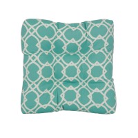 Blazing Needles Square Tufted Outdoor Chair Cushion, 19 X 19, Elipse Pool