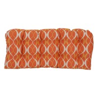 Blazing Needles Rounded Back Tufted Premium Woven Outdoor Loveseat Cushion, 42 X 19, Duo Mango