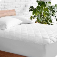 Bare Home Split Head Flex King Quilted Fitted Mattress Pad Cooling Mattress Topper Easily Washable Elastic Fitted Mattress