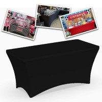 Your Chair Covers 6 Pack Rectangular Spandex Table Covers 6Ft Fitted Tablecloth Wedding Event Patio Table Decorations Elastic Fa