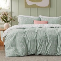 Bedsure Duvet Cover Full Size Reversible Sage Green Duvet Cover Set With Zipper Closure Cute Floral Botanical Bedding Comfort