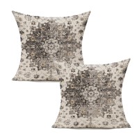 Vakado Outdoor Throw Pillow Covers 18X18 Set Of 2 Boho Decorative Black Spring Couch Farmhouse Gray Bohemian Carpet Floral Home