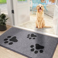 Mibao Front Door Mat Dirt Trapper Doormat For Muddy Paws Absorbent Mud Mat For Dogs Nonslip Washable Entrance Mats Inside M