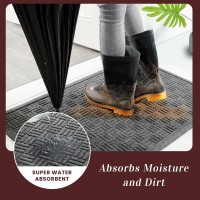 Mibao Front Door Mat Indoor Outdoor Entrance Dirt Trapping Outdoor Welcome Mats Nonslip Outdoor Door Mats Low Profile Front