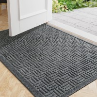 Mibao Front Door Mat Indoor Outdoor Entrance Dirt Trapping Outdoor Welcome Mats Nonslip Outdoor Door Mats Low Profile Front