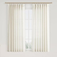 Joywell Linen Pinch Pleated Window Curtains 86 Inch Long Back Tab Clip Rings Semi Sheer Light Filtering Drapes With Hooks For Be