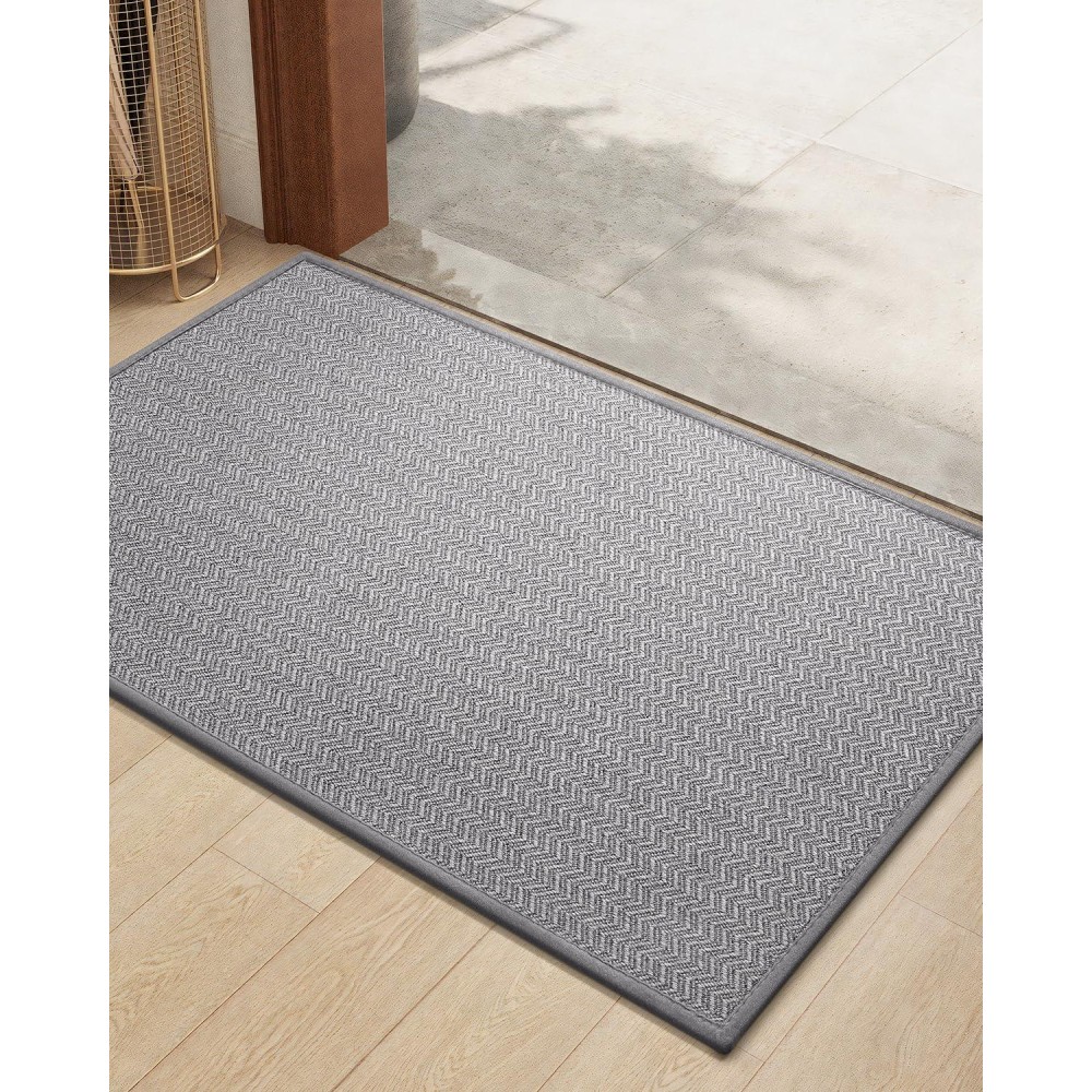 Colorgeometry Thin Indoor Entrance Mats For Home 24X36 Indoor Mats For Entryway Non Slip Rubber Backed Dirt Trapper Door