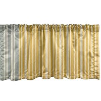 Ambesonne Stripes Window Valance Pack Of 2  Simple Design Modern Lines Bohemian On Beige Tone Backdrop Farmhouse  Rod Pocket Curtain Valances Kitchen Bedroom  54