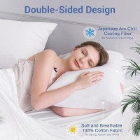 Elegear Cooling Pillow Cases For Hot Sleepers  Japanese Q-Max 0.45 Cooling Pillowcases  Both Sides[Cooling/Cotton]  Breathable Soft Pillowcase For Hair And Skin  Set Of 2-White (King (20