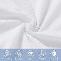 Elegear Cooling Pillow Cases For Hot Sleepers  Japanese Q-Max 0.45 Cooling Pillowcases  Both Sides[Cooling/Cotton]  Breathable Soft Pillowcase For Hair And Skin  Set Of 2-White (King (20