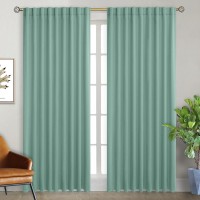 Bgment Wide Blackout Curtains 84 Inch Rod Pocket And Back Tab Thermal Insulated Room Darkening Curtains For Living Room 70 X