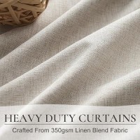 Pinch Pleated Floor To Ceiling Curtains 9Ft  107 Inches Long Light Blocking Linen Blend Soft Touch Blackout Thermal Insulated Window Drapes For Bedroom Living Dining Room Nursery (40