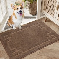 Beqhause Doormat Dirt Trapper Entrance Mat Nonslip Lowprofile Absorbent Welcome Mat Washable Front Dog Door Mat For Muddy Paw