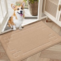 Beqhause Doormat Dirt Trapper Entrance Mat Nonslip Lowprofile Absorbent Welcome Mat Washable Front Dog Door Mat For Muddy Paw