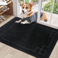 Beqhause Doormat Dirt Trapper Welcome Mat Absorbent Lowprofile Entrance Mat Nonslip Washable Front Dog Door Mat For Muddy Paw