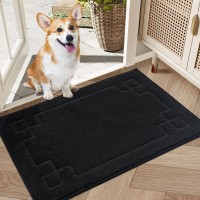 Beqhause Doormat Dirt Trapper Entrance Mat Nonslip Lowprofile Absorbent Welcome Mat Washable Front Dog Door Mat For Muddy Paw