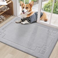 Beqhause Doormat Dirt Trapper Welcome Mat Absorbent Lowprofile Entrance Mat Nonslip Washable Front Dog Door Mat For Muddy Paw