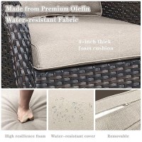 Belord Patio Furniture Cushions With Removable Cover 1 Pair Of Beige Cushions Including 1 Seat Cushion And 1 Back Cushion For O