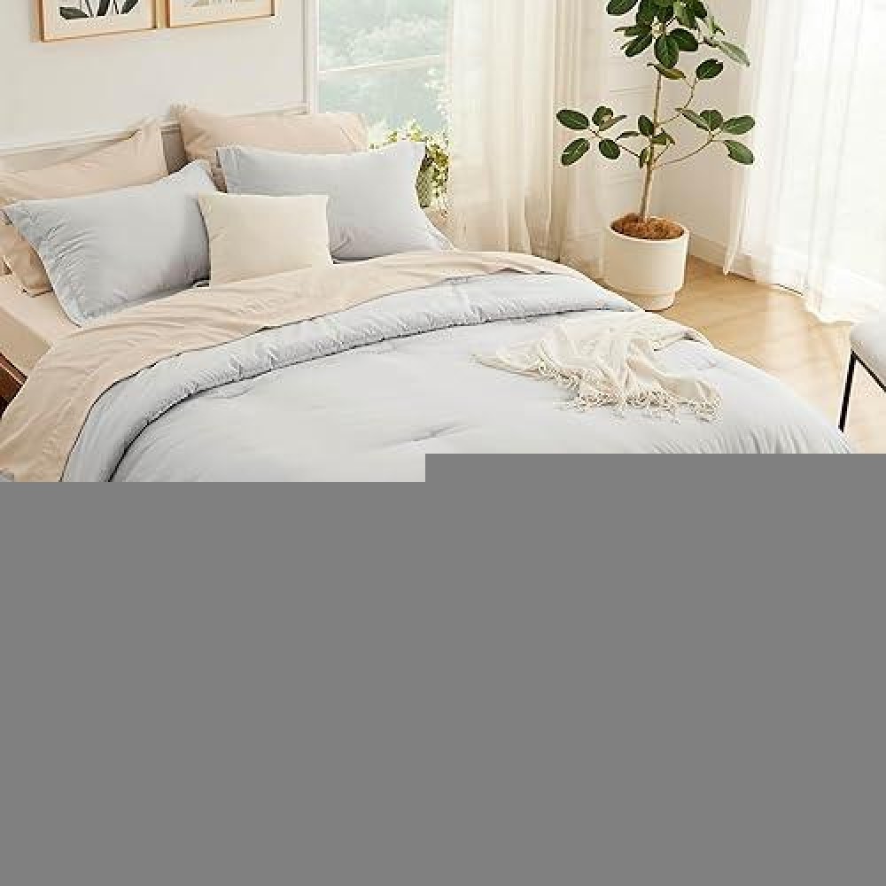 Bedsure Light Grey Twin Xl Comforter Set Bedding Set Twin Xl 5 Pieces Bed In A Bag Bed Set With Comforter Sheets Pillowcase