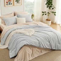 Bedsure Light Grey Twin Xl Comforter Set Bedding Set Twin Xl 5 Pieces Bed In A Bag Bed Set With Comforter Sheets Pillowcase