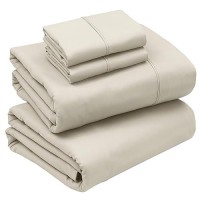 Ruvanti Queen Sheets Set Brushed Microfiber Sheets 4 Pieces 1 Fitted Sheet 1 Flat Sheet 2 Pillowcases With 15Inch Deep Po