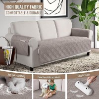 Taococo Waterproof Couch Covers For Pets Dogs With Non Slip Backing Sofa Seat Covers With Side Pocket For 3 Cushion Couch Washa