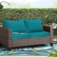 Hdznvf Inoutdoor Peacock Green Outdoor Deep Seat Patio Cushions 24X24 Inch Patio Furniture Cushions Fade Resistant Deep Seat B