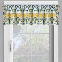 Ambesonne Mediterranean Window Valance  Checkered Abstract Modern Curlicue Leaves And Lemons Art Oriental  Curtain Valance For Kitchen Bedroom Decor With Rod Pocket  54