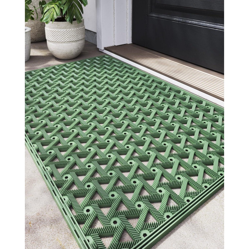 Dexi Front Door Mats For Entryway Low Profile Non Slip Doormat Outside All Weather Dirt Trapping Waterproof Welcome Entrance M