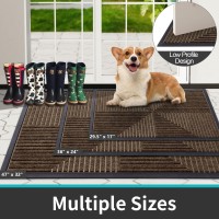 Arotive Front Door Mat Heavy Duty Outdoor Indoor Mat Nonslip Doormat For Home Entrance Low Profile Easy Clean Dirt Trapper