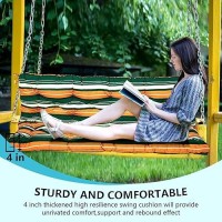 Loyid Outdoor Swing Cushions 23 Seater Waterproof Swing Cushion With Ties Porch Swing Cushions For Outdoor Patio Garden Furni