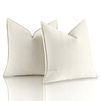 Annas Whimsy White Pillow Covers 22X22 In Accent Neutral Pillow Covers Set Of 2 Chenille Soft Throw Pillow Covers Decorative Th