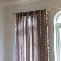 Deeprove Brown Boho Curtains 84 Inches Long For Bedroom Living Room  Dark Coffee Bohemian 84 Inches Length Embroidery Cottage Farmhouse Privacy Style Tassel Window Treatments  1 Panel W52 X L84