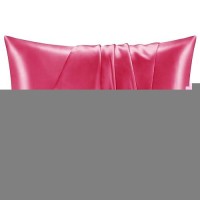 Bedelite Satin Pillowcase With Zipper  Hot Pink Pillow Cases Queen Size Set Of 2  Super Soft And Cooling Similar To Silk Pillow Cases  Gift For Women Men(20X30 Inches)