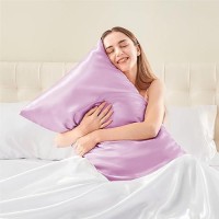 Bedelite Satin Pillowcase With Zipper  Pink King Size Pillow Cases Set Of 2  Super Soft And Cooling Similar To Silk Pillow Cases  Gift For Women Men(20X36 Inches)