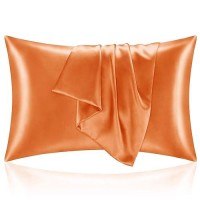 Bedelite Satin Pillowcase With Zipper  Burnt Orange Pillow Cases Queen Size Set Of 2  Super Soft And Cooling Similar To Silk Pillow Cases  Gift For Women Men(20X30 Inches)