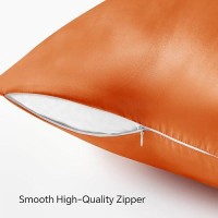 Bedelite Satin Pillowcase With Zipper 2 Pack  Burnt Orange Pillow Cases Standard Size  Super Soft And Cooling Similar To Silk Pillow Cases  Gift For Women Men(20X26 Inches)