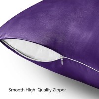 Bedelite Satin Pillowcase With Zipper  Plum Purple King Size Pillow Cases Set Of 2  Super Soft And Cooling Similar To Silk Pillow Cases  Gift For Women Men(20X36 Inches)