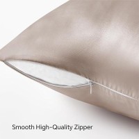 Bedelite Satin Pillowcase With Zipper  Rose Taupe King Size Pillow Cases Set Of 2  Super Soft And Cooling Similar To Silk Pillow Cases  Gift For Women Men(20X36 Inches)