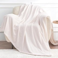 Dissa Fleece Blanket Throw Size -60X80  Wave  Beige - Soft  Plush  Fluffy  Fuzzy  Warm  Cozy - Perfect Throw For Couch  Bed  Sofa - Flannel Blanket Throw Blanket