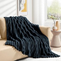 Dissa Fleece Blanket Throw Size - 51X63  Wide Stripe  Black - Soft  Plush  Fluffy  Fuzzy  Warm  Cozy - Perfect Throw For Couch  Bed  Sofa - Flannel Blanket Throw Blanket