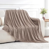 Dissa Fleece Blanket Throw Size - 60X80  Wave  Camel - Soft  Plush  Fluffy  Fuzzy  Warm  Cozy - Perfect Throw For Couch  Bed  Sofa - Flannel Blanket Throw Blanket