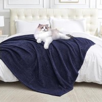 Dissa Fleece Blanket Throw Size - 60X80  Wave  Navy Blue - Soft  Plush  Fluffy  Fuzzy  Warm  Cozy - Perfect Throw For Couch  Bed  Sofa - Flannel Blanket Throw Blanket