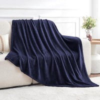 Dissa Fleece Blanket Throw Size - 60X80  Wave  Navy Blue - Soft  Plush  Fluffy  Fuzzy  Warm  Cozy - Perfect Throw For Couch  Bed  Sofa - Flannel Blanket Throw Blanket