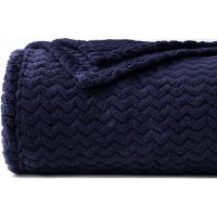 Dissa Fleece Blanket Throw Size - 51X63  Wave  Navy Blue - Soft  Plush  Fluffy  Fuzzy  Warm  Cozy - Perfect Throw For Couch  Bed  Sofa - Flannel Blanket Throw Blanket