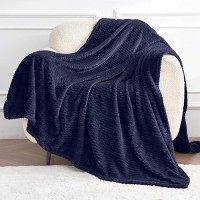 Dissa Fleece Blanket Throw Size - 51X63  Wave  Navy Blue - Soft  Plush  Fluffy  Fuzzy  Warm  Cozy - Perfect Throw For Couch  Bed  Sofa - Flannel Blanket Throw Blanket