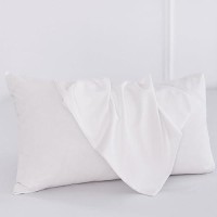 Moomee Bedding Pillowcases Pack Of 2 100 Washed Cotton Linen Like Textured Breathable Durable Soft Comfy Bright White Standar