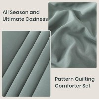 Monbix Twin Xl Comforter Twin Xl Comforter Set 5 Pieces  All Seasons Comforters Quilting Design Fluffy Bed Set Warm Bed In A Bag Twin Xl With Sheets(Sage Green  Twin Xl 66 * 90)