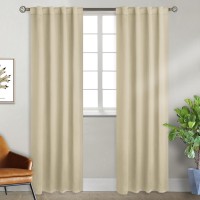 Bgment Beige Room Darkening Curtains 84 Inch Length Rod Pocket And Back Tab Thermal Insulated Curtains For Bedroomliving Room